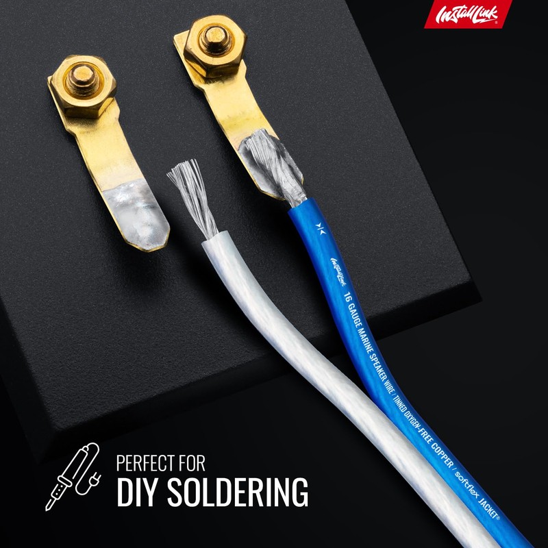 Install Link 16 Gauge Speaker Wire Cable (50 Feet) for