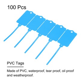 QUARKZMAN Kunststoffanhänger Schlüsselanhängeranhänger, für Kunststoffbinder Mark 1.5x2.5 Zoll Blau 100Packs