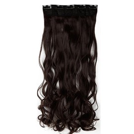 Clip In Hair Extensions 27" Inches One Piece Curly Hairpieces Wavy For Women Ladies - Medium Brown(68cm-130g)