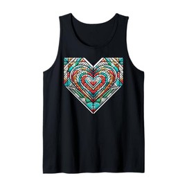Geometric Heart Design With Colorful Designs For Art Lovers Tank Top