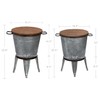 RUSTOWN Farmhouse Accent Side Table, Rustic Antique Galvanized End Coffee