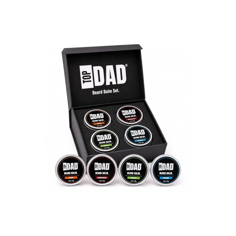 Top Dad Beard Balm Variety Pack – Natural 4-in-1 Conditioning