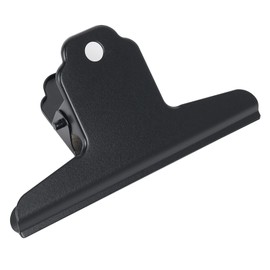 GUOKOFF Pack of 12 Bulldog Clip Large, 3 Inch / 75 mm Metal Hinge Clips, Black Bulldog Binder Clips, Paper Clips for Pictures, Photos, Kitchen and Office