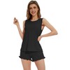 WiWi Pajama Set for Women Bamboo Viscose Sleeveless Tops with