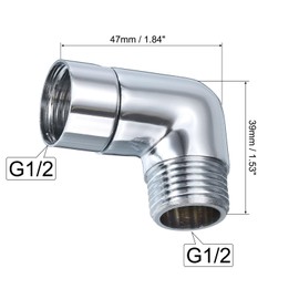 sourcing map Shower Shut Off Valve, G1/2 Brass Shower Flow Control Valve,90 Degree Elbow Adapter Connector, Water Flow Control Valve Regulator for Handheld Shower