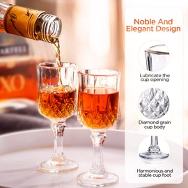 Soopiiso Cordial Glasses,1.7oz/50ml,Shot Glasses Set of 12,shot glasses with stem/tequila shot glasses/Sherry glasses