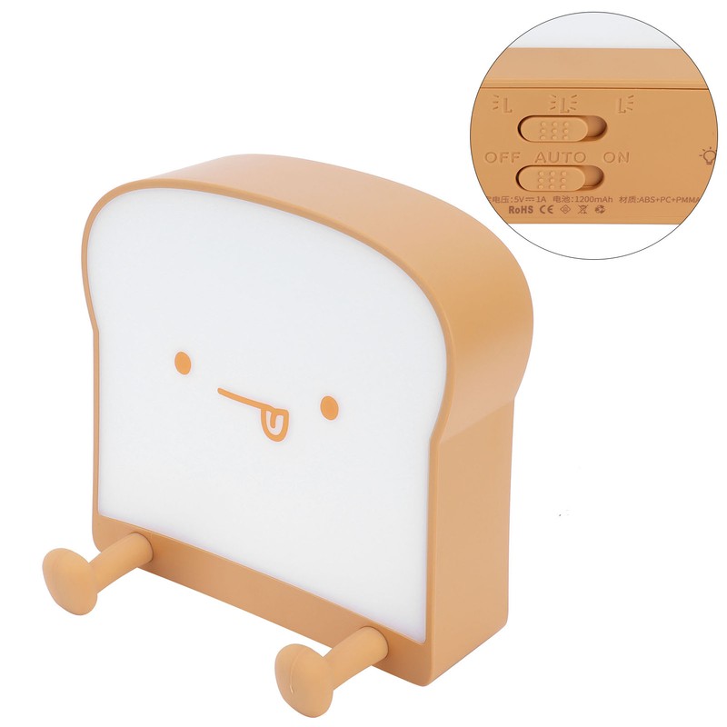 Bread Night Light with USB Charging and Timer Cute Bedroom