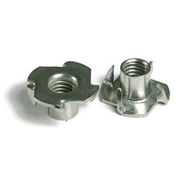 316 Stainless Steel T-Nuts Pronged Marine Grade Stainless Steel Tee Nuts #10-32 (3-Prong) Qty 25