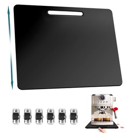 Bamboo Appliance Slider, Elegant Sliding Tray for Coffee Maker & Heavy Kitchen Appliances, Rolling Tray with Rubber Wheels, Countertop Mat Pad Slide Easily from Under The Cabinet (13"L × 16"W)