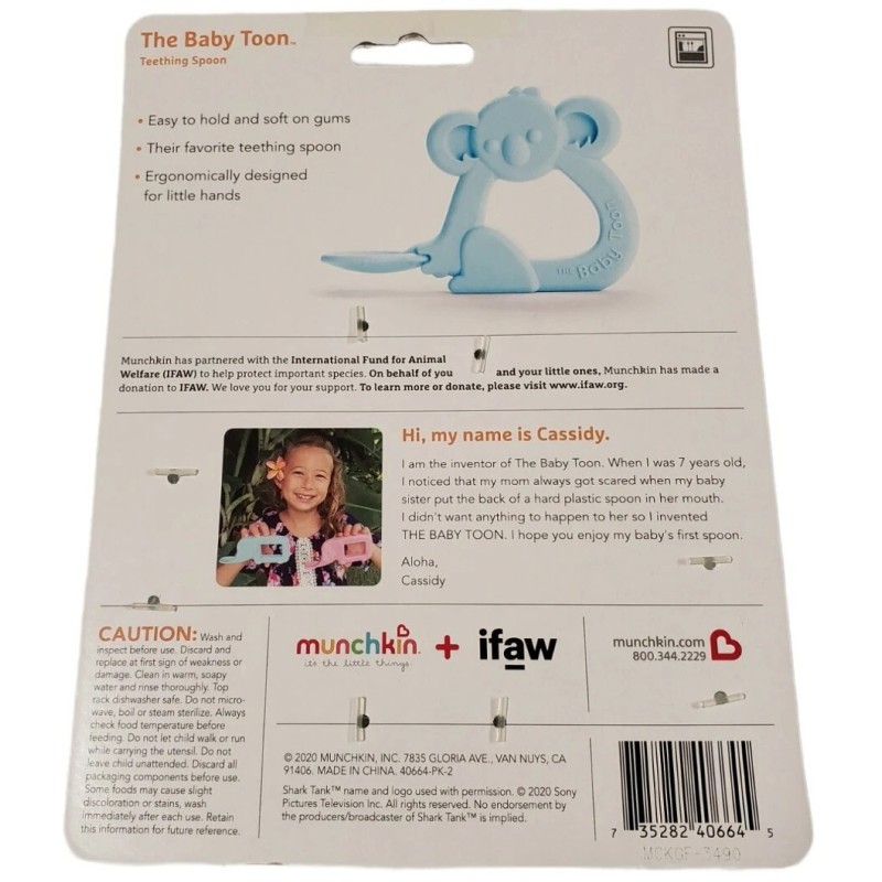 Munchkin The Baby Toon Silicone Teething Spoon New