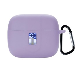 smaate Silicon Case Cover Compatible with TAGRY X08 and ZIUTY A1 Wireless Earbuds, Protective Case with Keychain, with Window for LED Display, Purple