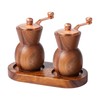 2 Pcs Wooden Salt and Pepper Grinder Set - Manual