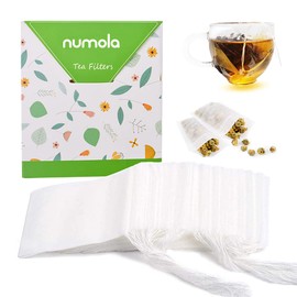 Numola 100Pcs Disposable Tea Bags for Loose Leaf Tea, Empty Tea Bags Natural Material Seal Tea Infuser Bag, Tea Infuser Sachets with Drawstring Herb Sachet Bags for Loose Tea (4" x 3.2")