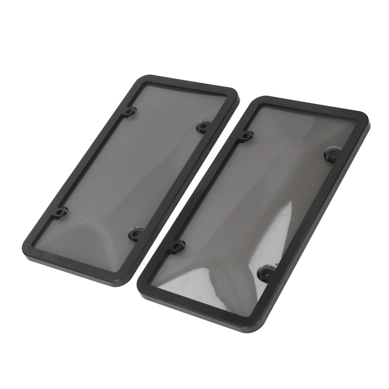 License Plate Frame Cover Set Standard Fit Smoky UV Resistant