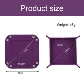 DHWEKU dice tray dice plate leather cube tray cube tray cube foldable PU leather velvet holder for games - cube tray very nice clever replacement block (purple)