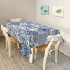 Walmsco Tablecloth Blue Retro Floral Decor For Dining Room Kitchen