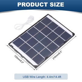MECCANIXITY 5V 1.2A 6W Mini Solar Panels, USB Solar Panel Charger with Micro USB Port Polycrystalline Solar Cell for Phone Camera Lighting Charging