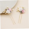 LALAFINA Crylic Flower Leaves Hair Stick 2pcs Retro Hair Chopstick