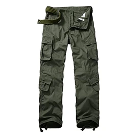GSGGIG Men's Outdoor Hiking Pants, Tactical Pants Lightweight Casual Work Ripstop Cargo Pants for Men with Pockets 3355-Army Green-34