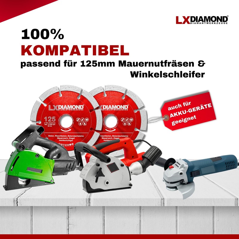 LXDIAMOND 2x Diamond Cutting Disc 125 mm x 22.23 mm