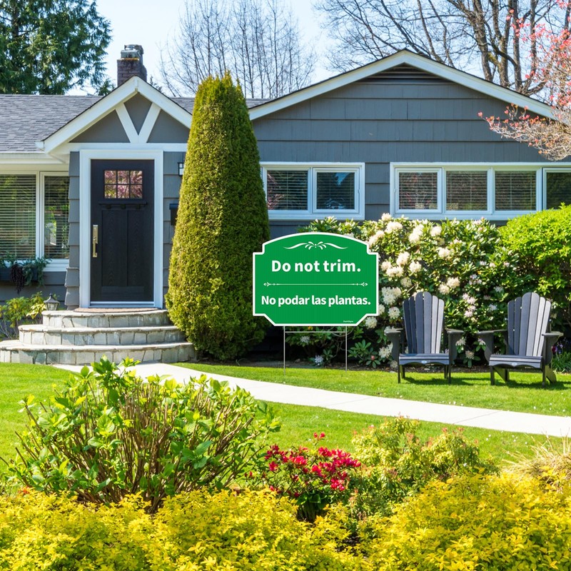 Do Not Trim Sign With Stake