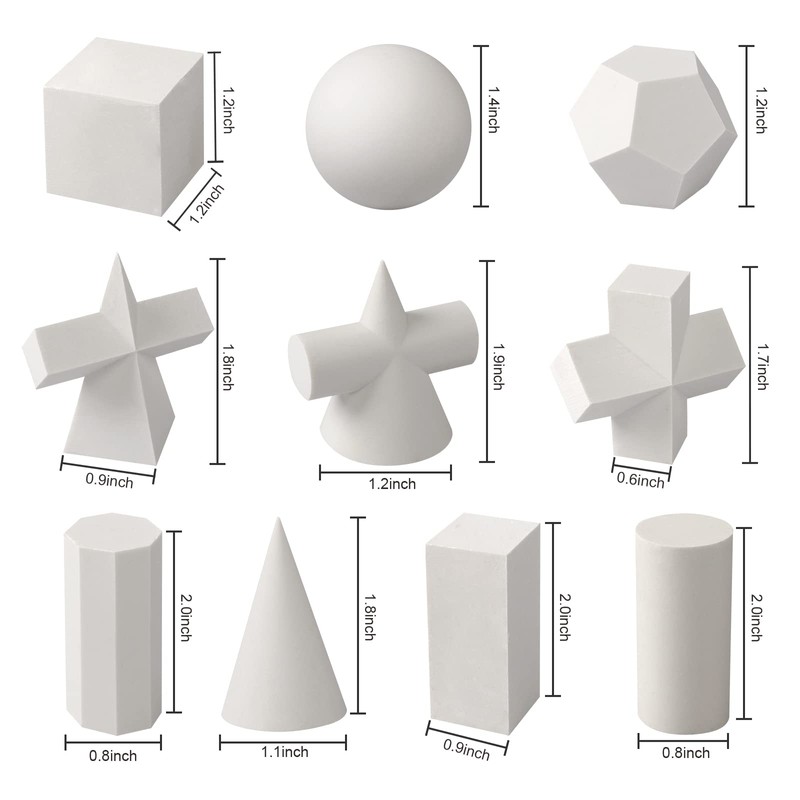 10PCS Art Crafts 3D Gypsum Geometry Sketch Basic Form Learning