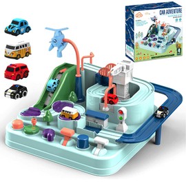 TODARRUN Car Adventure Toy, City Rescue Preschool Educational Toy Vehicle Parent-Child Interactive Racing Kids Toy, Toddler Car Toys for 3 4 5 6 7 8 Year Old Car Track Gifts for Kids