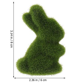 DEARMAMY 12 Furry Moss Easter Bunnies: 8 cm Large Grass Flocked Mini Rabbit Statues For Baskets On The Table