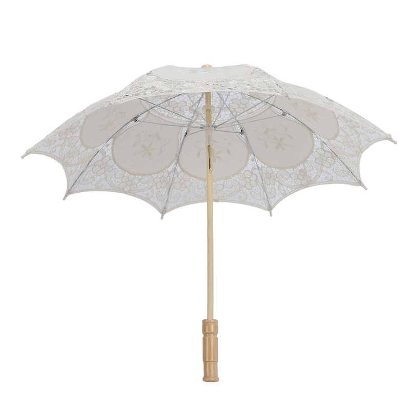 Lace Parasol Umbrella Wedding Bridal Lace Umbrella Decorative Embroidery Flower