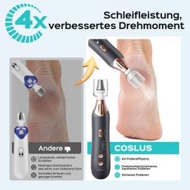 COSLUS C43 Professional Electric Nail Cutter Set: Manicure Pedicure Set Foot Care Electric for Toenails, Hands and Feet, Wider Grinder for Thick Nails, 5 Speeds, Grey