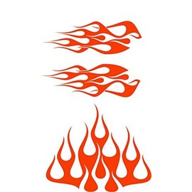 Wild Dingos LLC ST1 - Multi-Color Flame Decal Kit Golf Cart, UTV, RC, ATV, ROXOR, Tank, Motorcycle (C - Medium, G28-034 Orange)