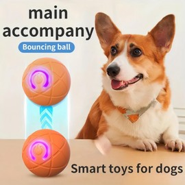 Ball for Cats&Dogs,Vibrating D/og Ba/ll,Do/g Self Rolling B/all,Interactive Dog/Cats Ba/ll Toys,Ac/tive Mo/ving Pet Plush Toy,Sma/rt Se/lf-Mov/ing B/all for Indoor Pets,Sma/rt Self-Moving Ball(Blue)