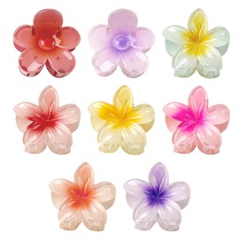 UYGTHI Flower Claw Clips 8PCS, 4CM Hair Clips for Women, Strong Hold Flower Hair Clips, Cute Hair Claw Clips for Thick and Thin Hair, Stylish Hair Accessories for Daily Wear