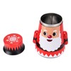 Christmas Candy Iron Box Roly Poly Design Santa Claus Snowman