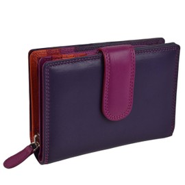 Golunski Ladies Tab Flap Over Leather Purse/Wallet Graffiti Change Gift Box (China Rose)