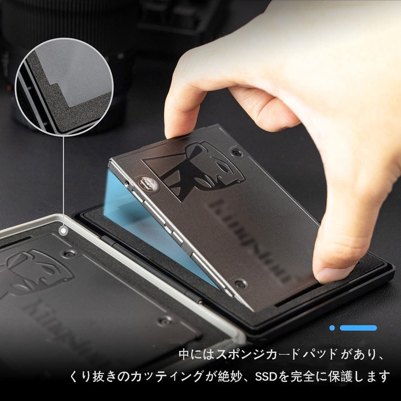 JJC 2.5" SSD Hard Drive Storage Case, Holds 2 2.5"