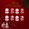 24Pcs Christmas White French Tip Press on Nails Medium Square