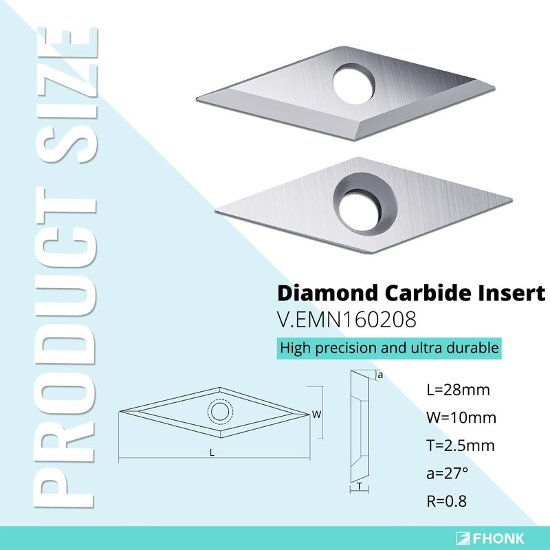 FHONK Diamond Tungsten Carbide Inserts Replacement Cutters, Ci4 Woodworking Tool