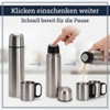 MIJOMA Insulated Jug 1 Litre with 2 Cups - Stainless