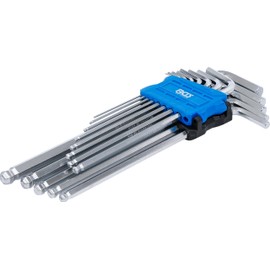 BGS 9799 Allen Key Set, 13 Pieces, Extra Long, Hexagon Socket with Ball Head 1.27-10 mm