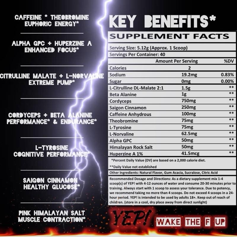 YEP! wake the FAITH up Pre-Workout - Flavor: Strawberry Raspberry