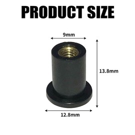 JNNJ Pack of 20 Motorcycle Windscreen Nuts, M5 Rubber Well-Nuts, Windscreen Screws Rubber Boats, Windshield Screws Well-Groove Bolts (9 mm)