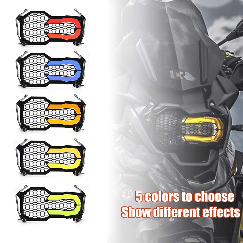 5Pcs R1200GS Headlight Protector Motorcycle Guard Grille Cover Light Bracket