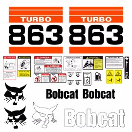 Aftermarket Bobcat 863 Turbo Skid Steer Set Vinyl Decal Sticker - 25 PC