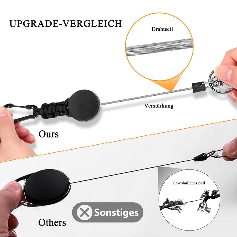 Fhlbestyu 2/4 Pieces Key Chain Extendable Lanyard with 60 cm