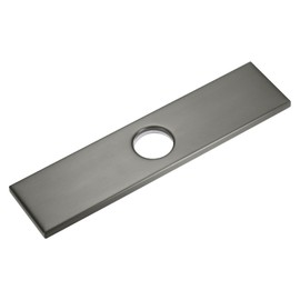 M METERXITY Faucet Deck Plate, 10 Inch Square 304 Stainless Steel Hole Cover Deck Plate Escutcheon for Bathroom/Kitchen Sink Faucet [Gun-Black]