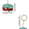 Tabanzhe 2PCS RV Camper Cartoon Keychain-Cute Happy Campers Keyring Set