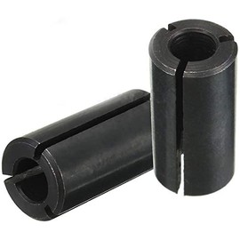 1/2" to 1/4" Router Collet Reduction Sleeve Tool Bit - A3 Carbon Steel Black