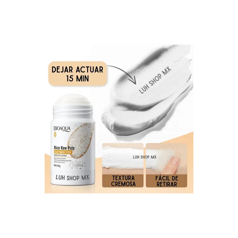 Mascarilla Facial De Arcilla De Arroz En Barra Bioaqua Viaje
