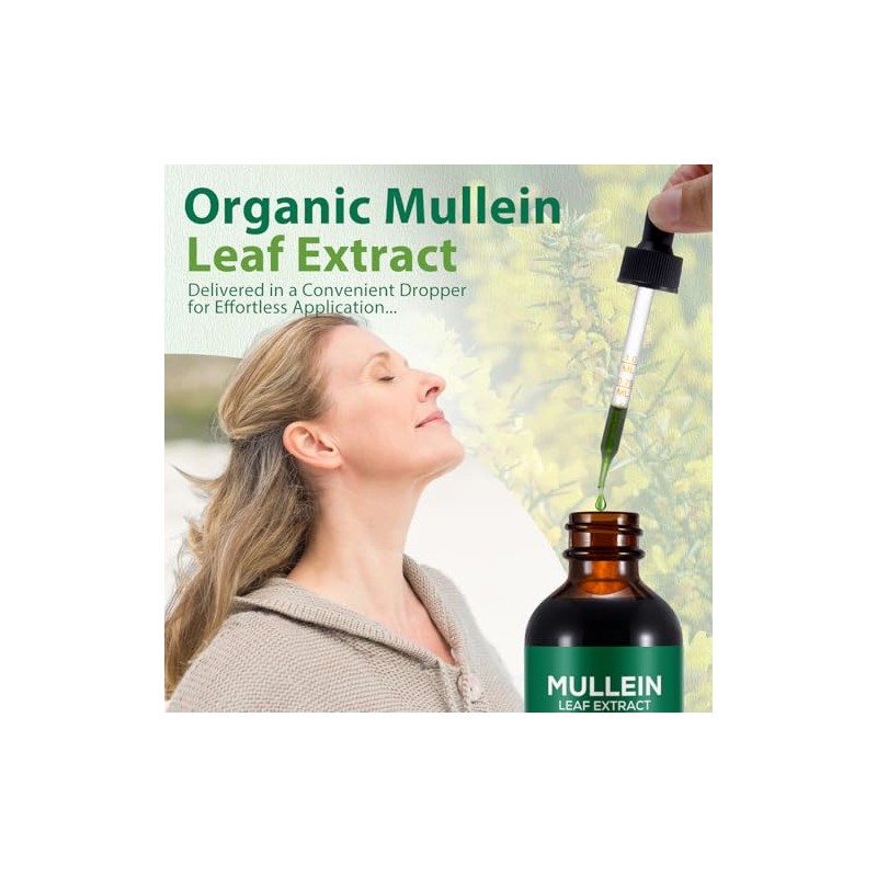 2 Pack Mullein Drops for Lungs, Mullein Leaf Extract with